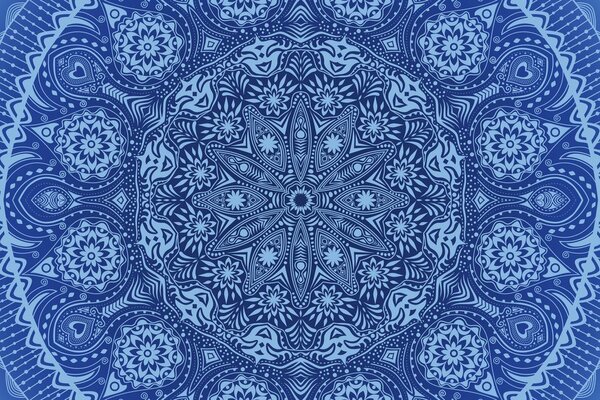 Slika ukrasna Mandala s čipkom u plavoj boji