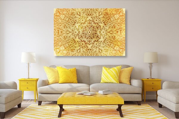 Slika zlatna etnička Mandala