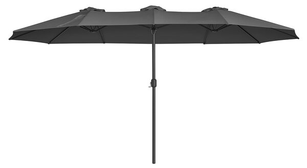 Dvostrani suncobran 460 x 270 cm, UPF 50+ zaštita, bez baze, sivi