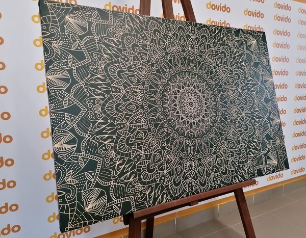 Slika detaljna ukrasna Mandala u zelenoj boji