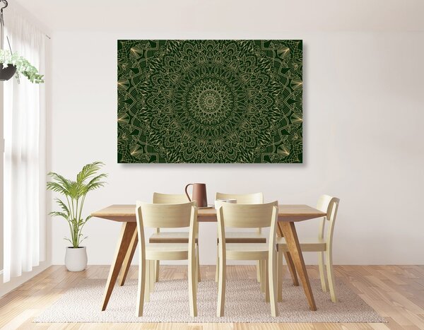 Slika detaljna ukrasna Mandala u zelenoj boji