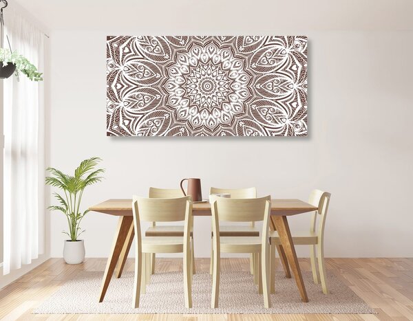 Slika Mandala harmonije na smeđoj pozadini