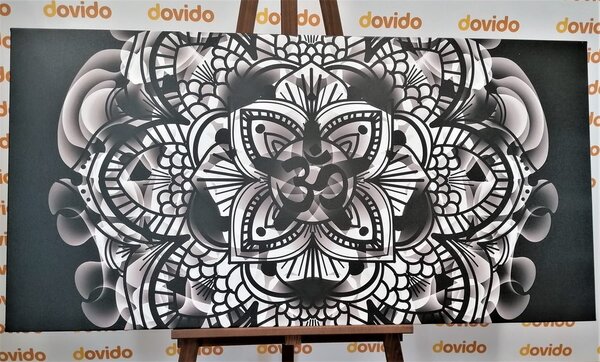 Slika Mandala zdravlja u crno-bijelom dizajnu