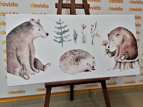 Slika druženje životinjica u šumi