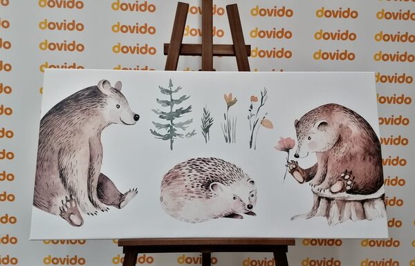 Slika druženje životinjica u šumi