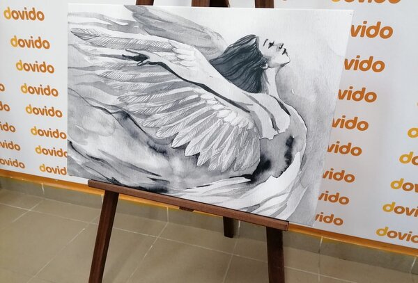 Slika slobodni anđeo u crno-bijelom dizajnu