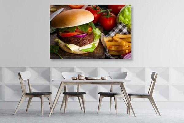 Slika hamburger s pomfrijem