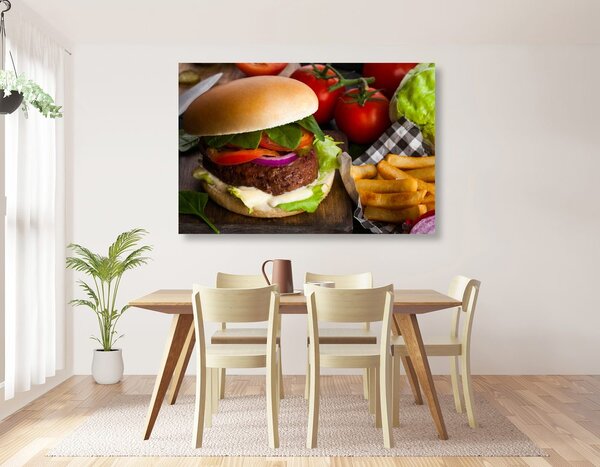 Slika hamburger s pomfrijem