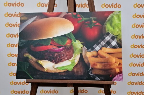 Slika hamburger s pomfrijem