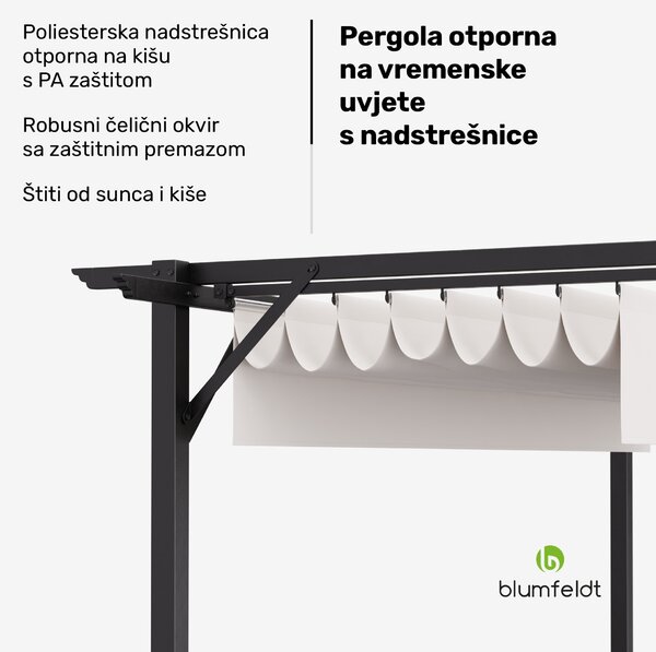 Blumfeldt Pantheon Robust, pergola, 3 x 4 m, čelik otporan na vremenske uvjete premazan zaštitnim lakiranjem