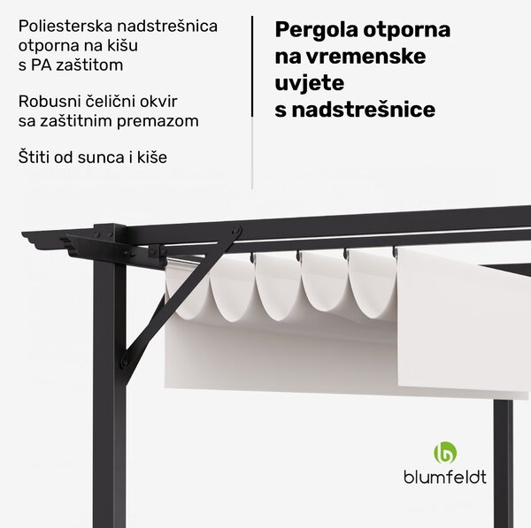 Blumfeldt Pantheon Robust, pergola, 3 x 3 m, čelik otporan na vremenske uvjete premazan zaštitnim lakiranjem