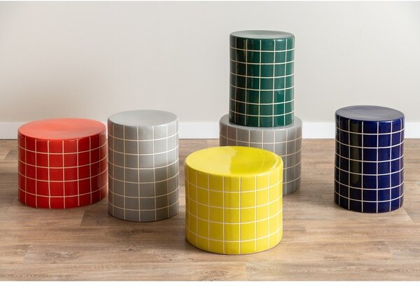 Okrugao pomoćni stol keramički ø 33 cm Retro Tiles – Leitmotiv