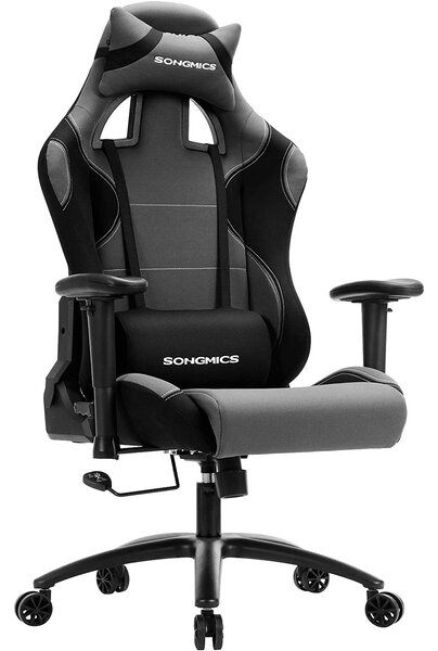 Gaming stolica SONGMICS, uredska ergonomska stolica s visokim naslonom i podesivim lumbalnim dijelom