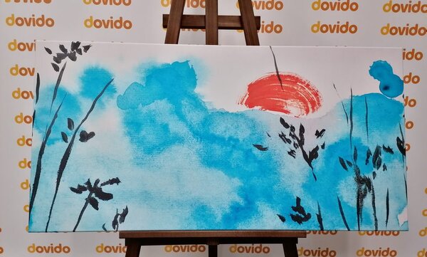 Slika japansko plavo nebo i crveno sunce