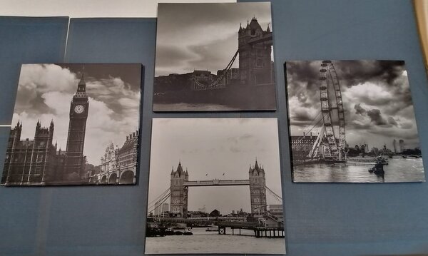 Set slika tajanstveni London u crno-bijelom dizajnu