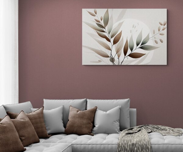 Slika minimalistički listovi u boho dizajnu