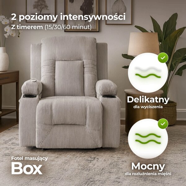 Masažna fotelja Banesto (svijetlosiva)