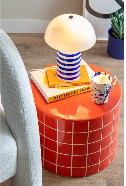 Okrugao pomoćni stol keramički ø 42 cm Retro Tiles – Leitmotiv