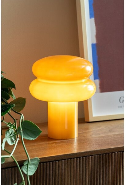 Oker žuta staklena stolna lampa (visina 24 cm) Incesante – Leitmotiv