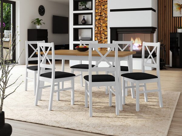 Zondo.hr Blagovaonski set (za 6 osoba) Amici AL43 (hrast artisan + crna + taupe). 1121744