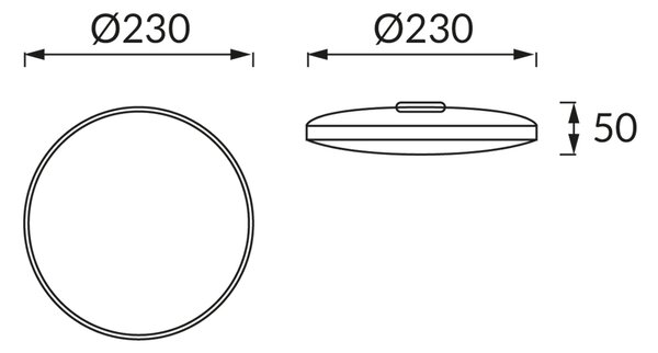 DOWBOR LED C 12W CRNA STROPNA SVJETILJKA