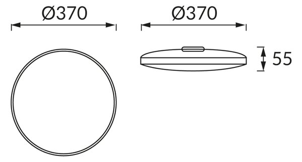 DOWBOR LED C 24W CRNA STROPNA SVJETILJKA