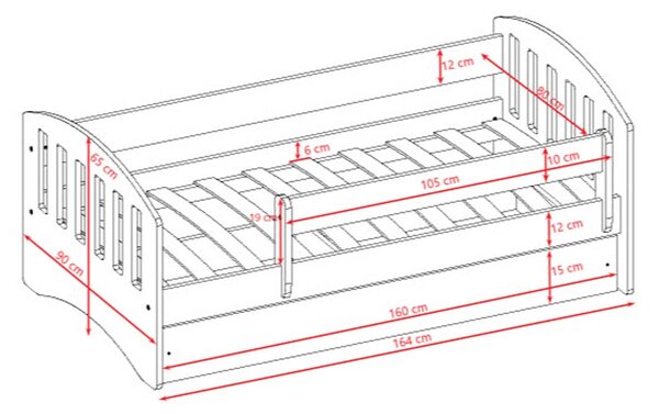 DJEČJI KREVET EMA 160X80 (VIŠE BOJA)
