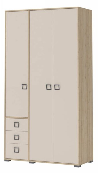3-DJELNI DJEČJI GARDEROBNI ORMAR S LADICAMA KIKI 236cm (VIŠE BOJA)