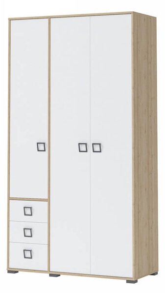 3-DJELNI DJEČJI GARDEROBNI ORMAR S LADICAMA KIKI 236cm (VIŠE BOJA)