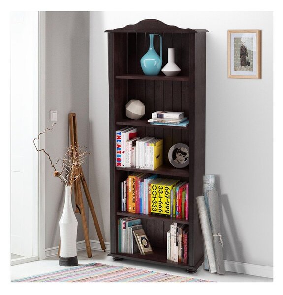 Smeđa biblioteka od masivnog bora 70x181 cm Ella – Støraa