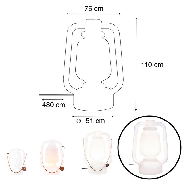 Pametna podna svjetiljka bijela 110 cm uključujući Wifi G95 - Storm Extra Large