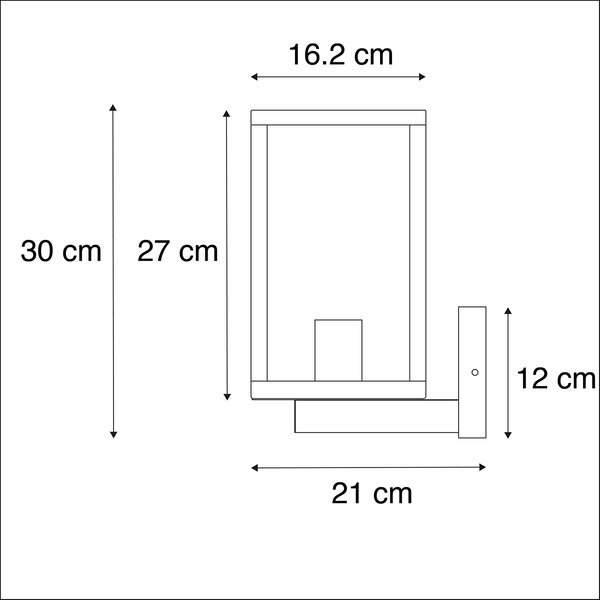 Pametna vanjska zidna svjetiljka crna sa staklom 30 cm uklj. Wifi ST64 - Rotterdam
