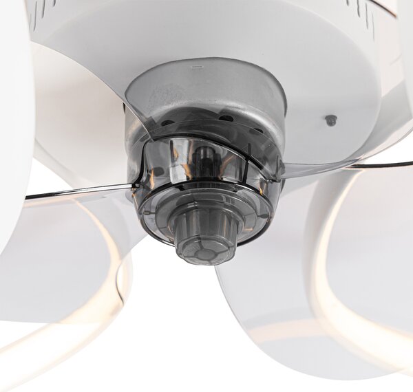 Stropni ventilator bijeli 55 cm uklj. LED s mogućnošću prigušivanja s daljinskim upravljačem - Mandy