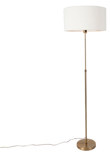 Podna svjetiljka podesiva bronca sa sjenilom od buklea bijela 50 cm - Parte