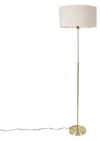 Podna lampa podesiva zlatna sa sjenilom svijetlo siva 50 cm - Parte