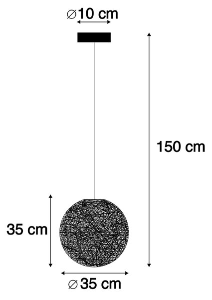 Country viseća svjetiljka bijela 35 cm - Corda