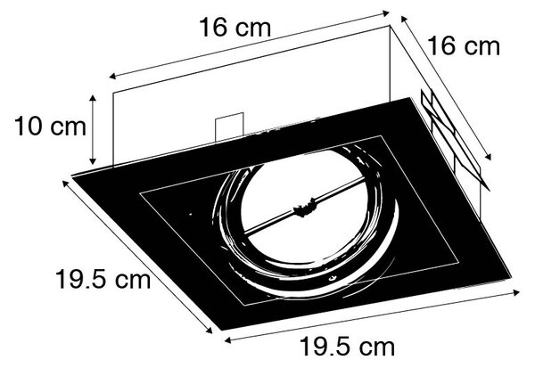 Ugradbena svjetiljka crna G53 111mm podesiva - Oneon