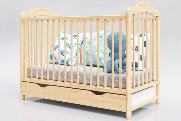 Dječji krevetić Alek s odvojivim letvicama - prirodan krevet bez prostora za skladištenje
