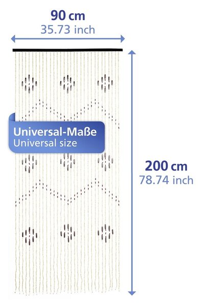 Zavjesa za vrata od bambusa u prirodnoj boji 90x200 cm – Maximex
