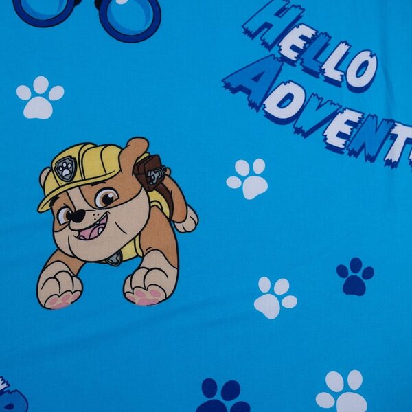 Plava pamučna dječja plahta s gumom za krevet za jednu osobu 90x200 cm Paw Patrol – Jerry Fabrics