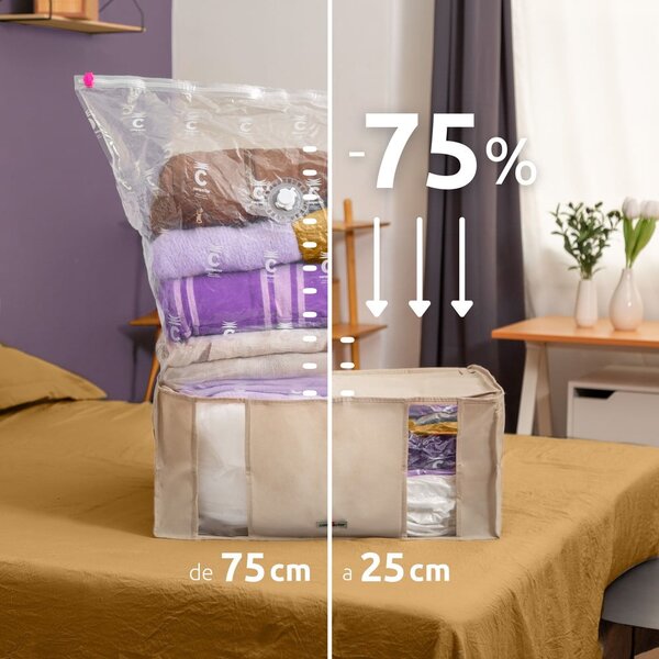 Vakuumska tekstilna kutija za pohranu odjeće 65x50x27 cm Life – Compactor