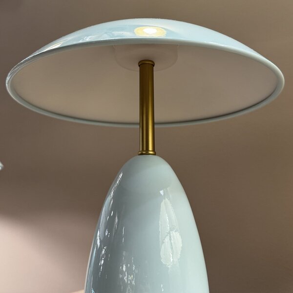 Elstead Poppy LED punjiva stolna lampa, svijetloplava, visina 27 cm, metal, prigušiva, prigušiva, Plava, Dnevni boravak/blagovaonica, Aluminij