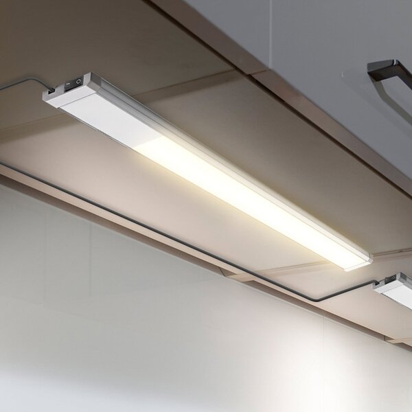 B.K. Licht LED svjetiljka za pod ormarić Kniff srebrna, duljina 57,5 cm, 3000 K, Metalik, Kuhinja, Metal