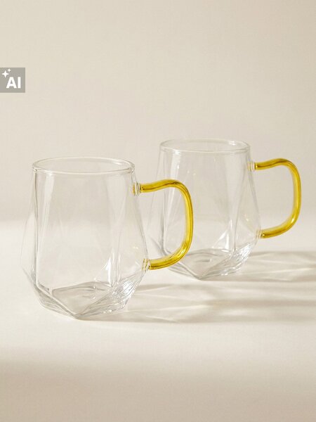 Sinsay - Staklene šalice s geometrijskim dnom 2 pack