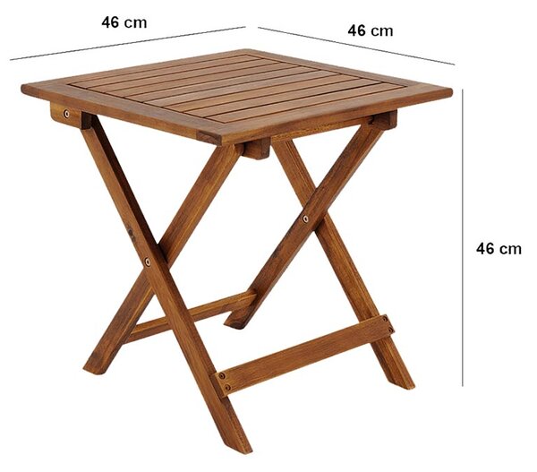 Casaria Vrtni stol od akacijevog drva 46 x 46 cm