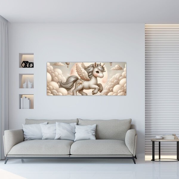 Slika - Jednorog u oblacima (120x50 cm)