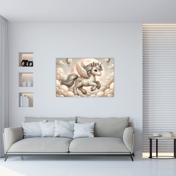 Slika - Jednorog u oblacima (90x60 cm)