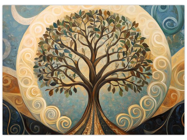 Slika – Drvo života i spirale (70x50 cm)