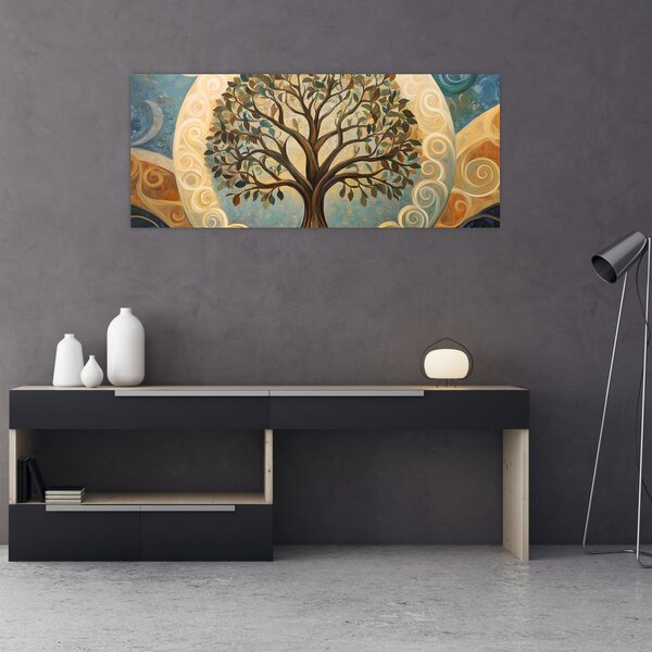 Slika – Drvo života i spirale (120x50 cm)