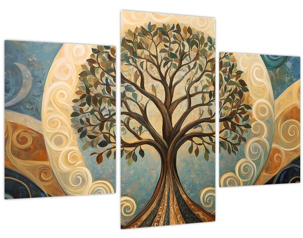 Slika – Drvo života i spirale (90x60 cm)